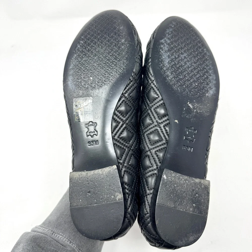 Tory Burch Marion Quilted Leather Ballet Flat Black